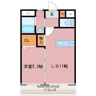 マリベールASAHI(1LDK/3階)の間取り写真