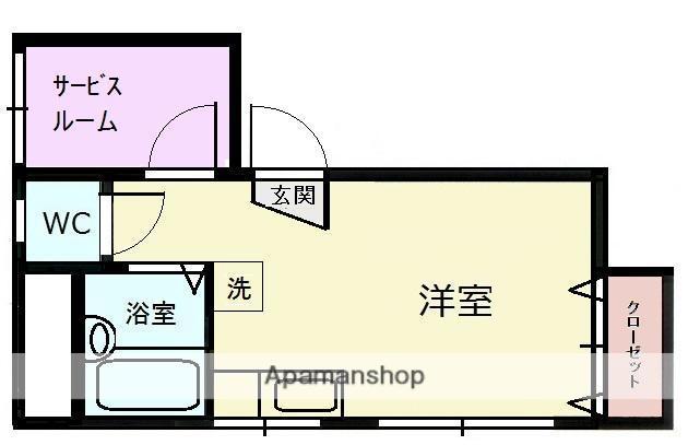 元宮マンション(ワンルーム/2階)の間取り写真