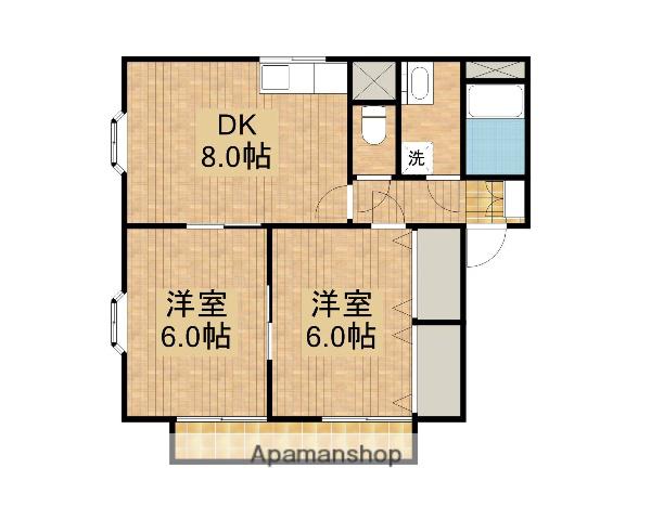 ドミール本郷A(2DK/1階)の間取り写真