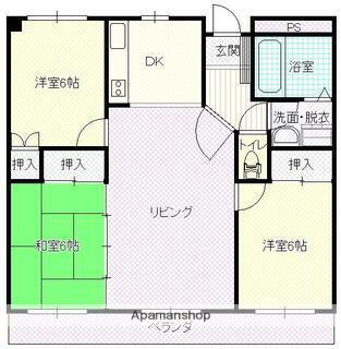 パストラル柳丸Ⅱ(3LDK/7階)の間取り写真