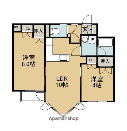 TKH-Ⅱ(2LDK/6階)の間取り写真