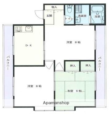 リバータウン日ノ出(3DK/4階)の間取り写真