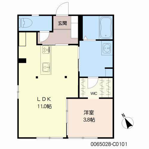 セフィラヒロセ  C棟(1LDK/1階)の間取り写真