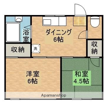 YOUコーポⅡ(2DK/2階)の間取り写真