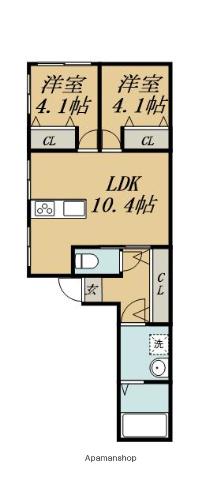 GROWTH GENDOUC棟(2LDK/1階)の間取り写真