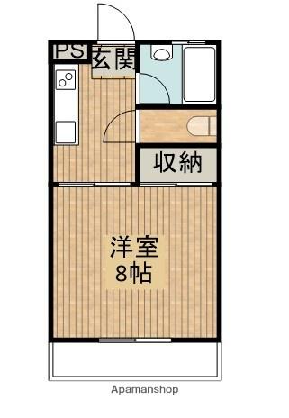 シャルムK(1K/3階)の間取り写真