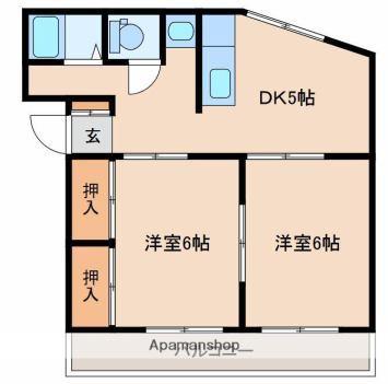 MIENOビル(2DK/5階)の間取り写真