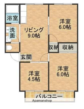 サンハイツ(3DK/2階)の間取り写真
