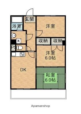 日高ビル(3DK/3階)の間取り写真