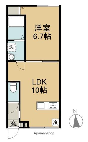 UNO PALLAZO(1LDK/1階)の間取り写真