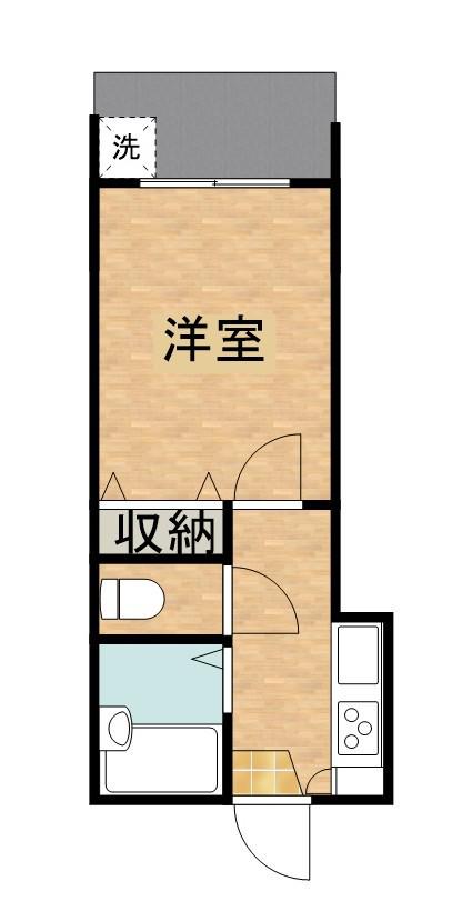 和知川原レジデンス(ワンルーム/1階)の間取り写真