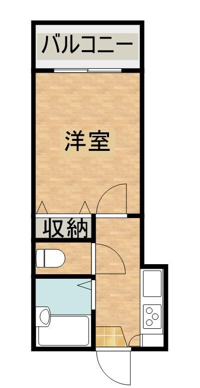 和知川原レジデンス(ワンルーム/2階)の間取り写真