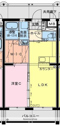 MARINE ROAD(1LDK/3階)の間取り写真