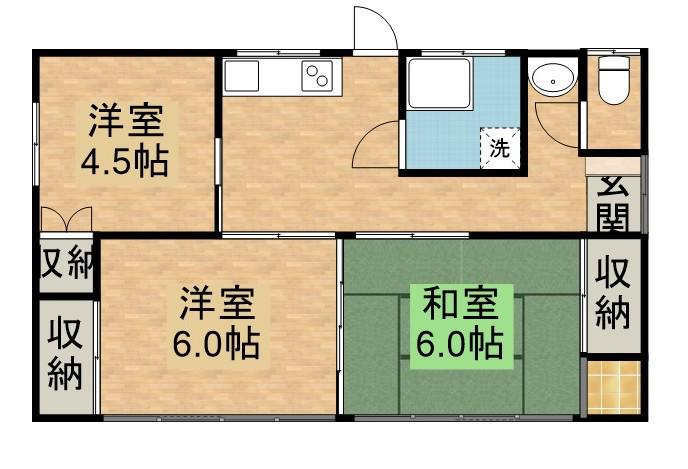 日豊本線 宮崎神宮駅 徒歩26分 1階建 築53年(3DK)の間取り写真