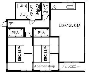 USマンション(2LDK/1階)の間取り写真
