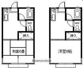 LEBEN HEIMⅢ(1K/1階)の間取り写真