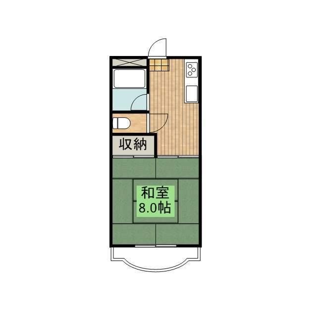 木野田マンションⅡ(1K/2階)の間取り写真