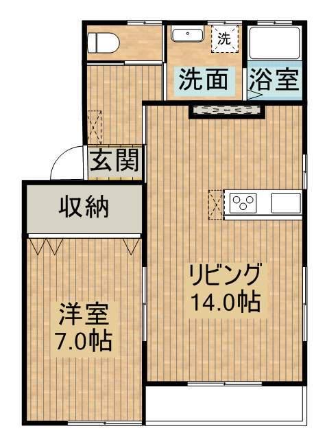 MS TWO(1LDK/2階)の間取り写真