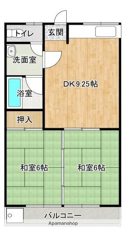 ドリームコーポ(2DK/2階)の間取り写真