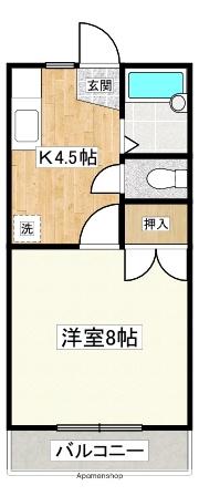 GRACE(1DK/2階)の間取り写真