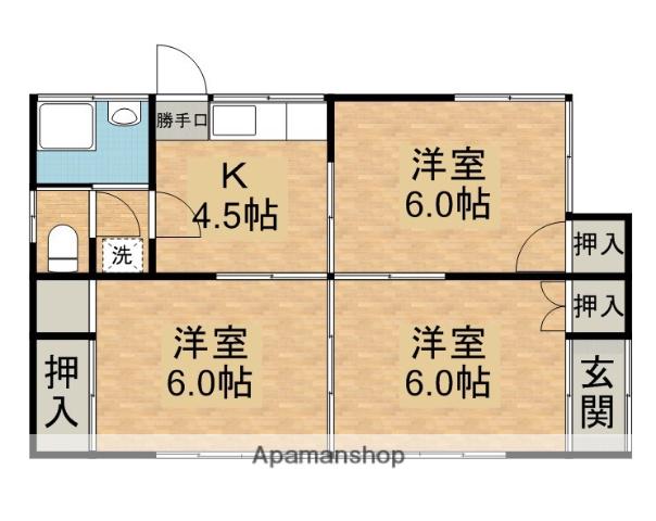 日豊本線 三股駅 徒歩13分 1階建 築40年(3K)の間取り写真