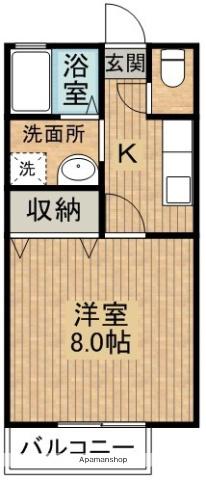 セジュールウエストⅡA(1K/2階)の間取り写真