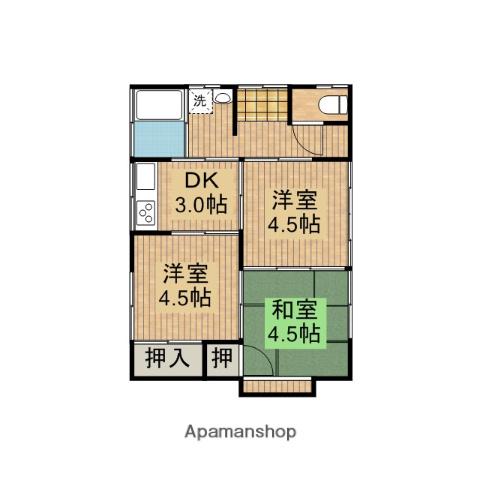 日豊本線 都城駅 バス乗車時間：18分 都北町バス停で下車 徒歩7分 1階建 築53年(3DK)の間取り写真