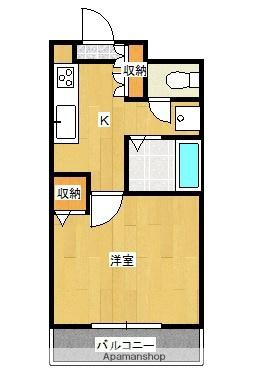 第3年見マンション(1K/3階)の間取り写真