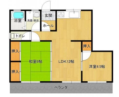 コーポプレジデント(2LDK/1階)の間取り写真