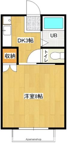 メイプルコート上長飯A・B(1K/2階)の間取り写真