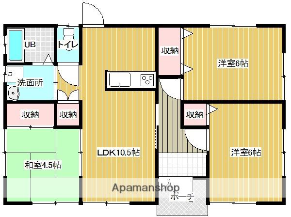 宮崎県北諸県郡三股町 1階建 築20年(3LDK)の間取り写真