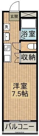 ダウンタウン益吉(1K/2階)の間取り写真