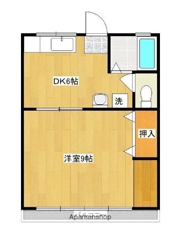 アヤメコーポ(1DK/2階)の間取り写真