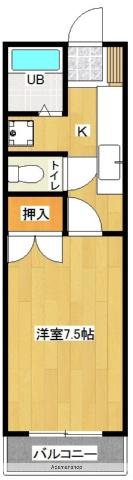 アピアコート(1K/2階)の間取り写真