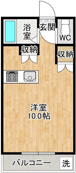 メゾンETO1(1K/2階)の間取り写真