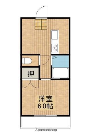 リンデン(1DK/2階)の間取り写真