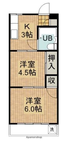 コーポホープ(2K/2階)の間取り写真