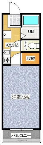 ガーデンコート立野(1K/1階)の間取り写真