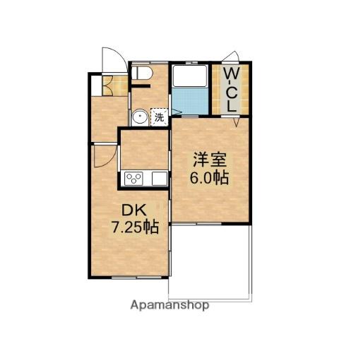 TRES(1DK/1階)の間取り写真