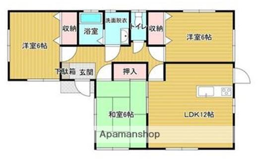 日豊本線 西都城駅 バス乗車時間：20分 中蓑原バス停で下車 徒歩18分 1階建 築23年(3LDK)の間取り写真