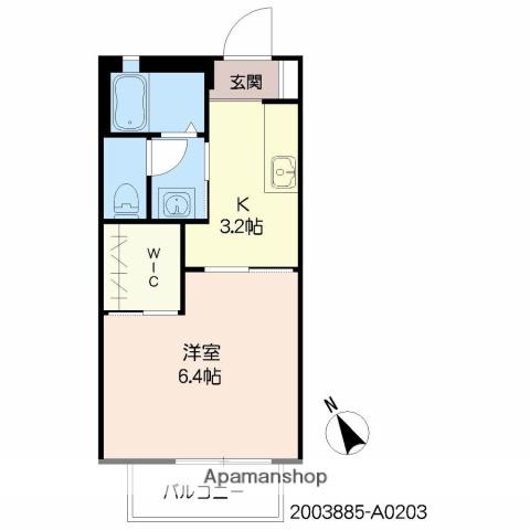 ハリファースト(1K/2階)の間取り写真