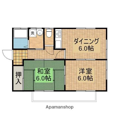 クラーロ(2DK/1階)の間取り写真