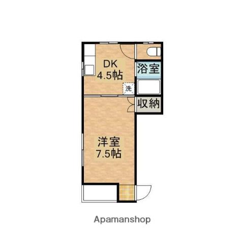 クレストコート B棟(1DK/1階)の間取り写真