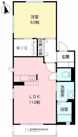 ラ・ルース Ⅱ(1LDK/2階)の間取り写真