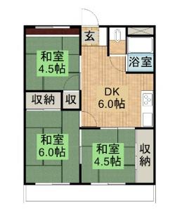 コーポサンパーク(3DK/4階)の間取り写真