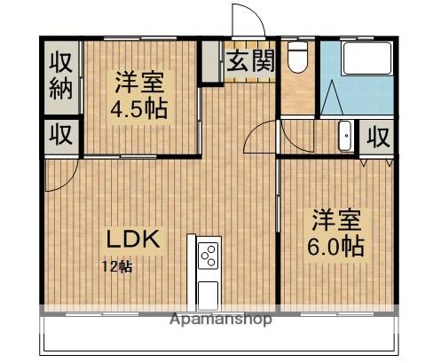 コーポラスパーク(2LDK/4階)の間取り写真