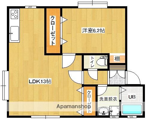 ウィズ都北(1LDK/2階)の間取り写真