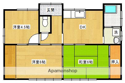 宮崎県都城市 1階建 築52年(3K)の間取り写真