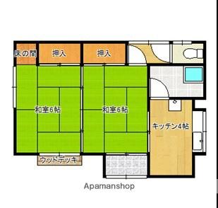 日豊本線 三股駅 バス乗車時間：5分 植木バス停で下車 徒歩8分 1階建 築47年(2K)の間取り写真