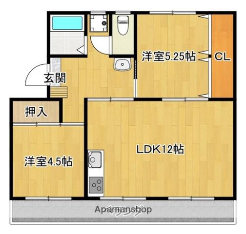 NOMAハイツ A(2LDK/1階)の間取り写真